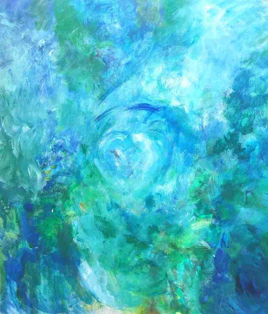 Respiro, quadro astratto acrilico su tela 100×100 cm di Angela Cortese