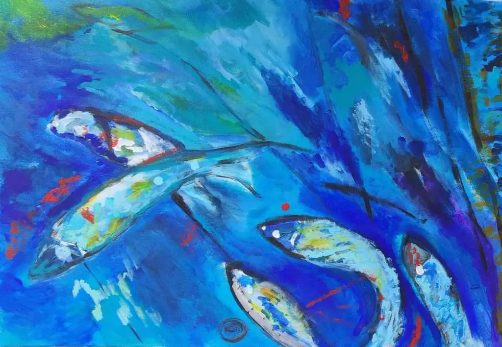 Trasparenze dimensionali, quadro astratto acrilico su tela 100 x 70 cm di Angela Cortese