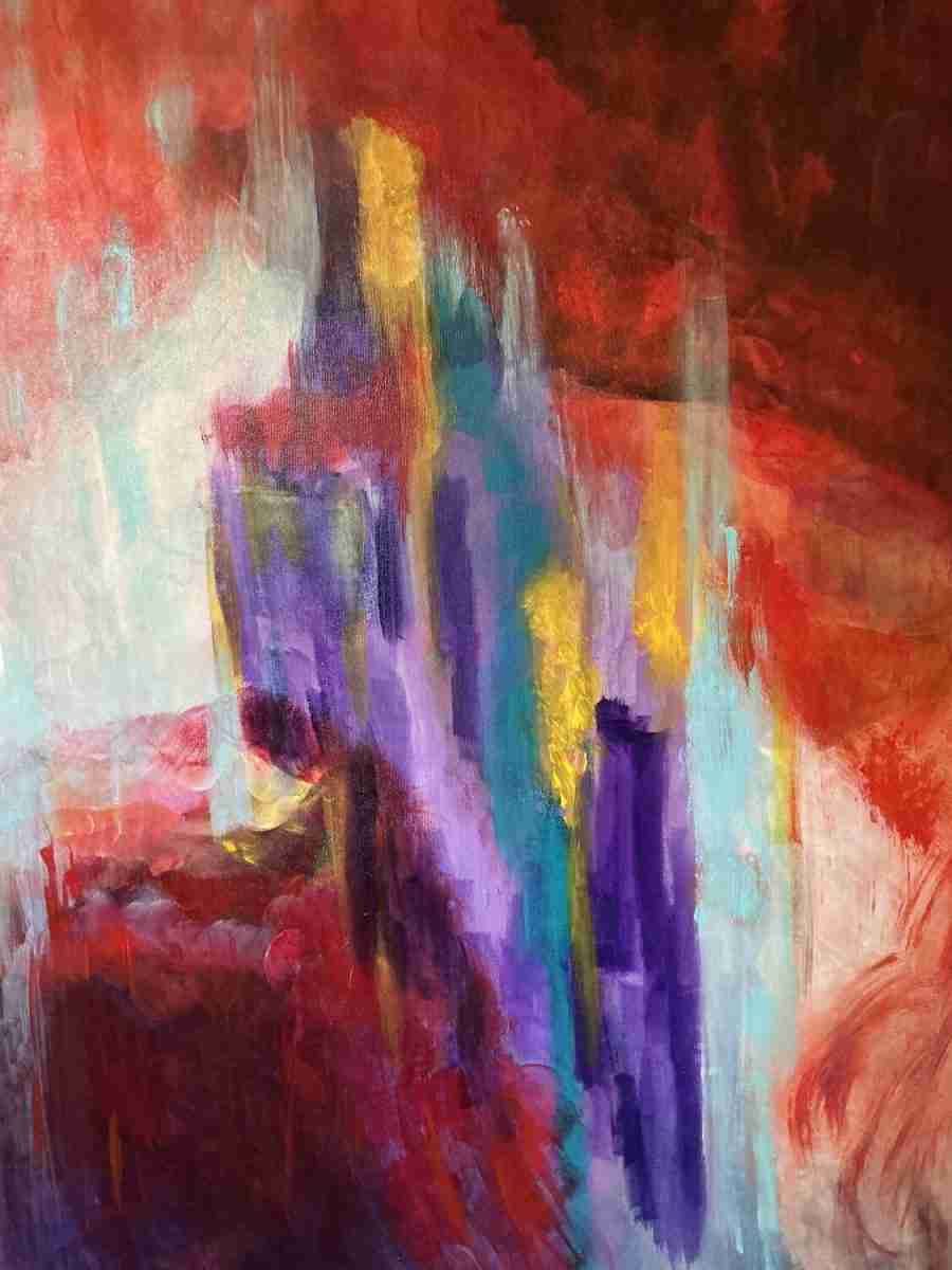 Prospettive, quadro astratto acrilico su tela 70 × 100 cm di Angela Cortese