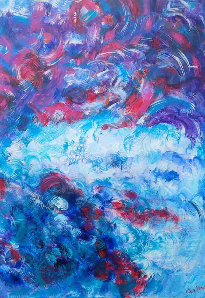 Perché no, quadro astratto acrilico su tela 65 × 90 cm di Angela Cortese