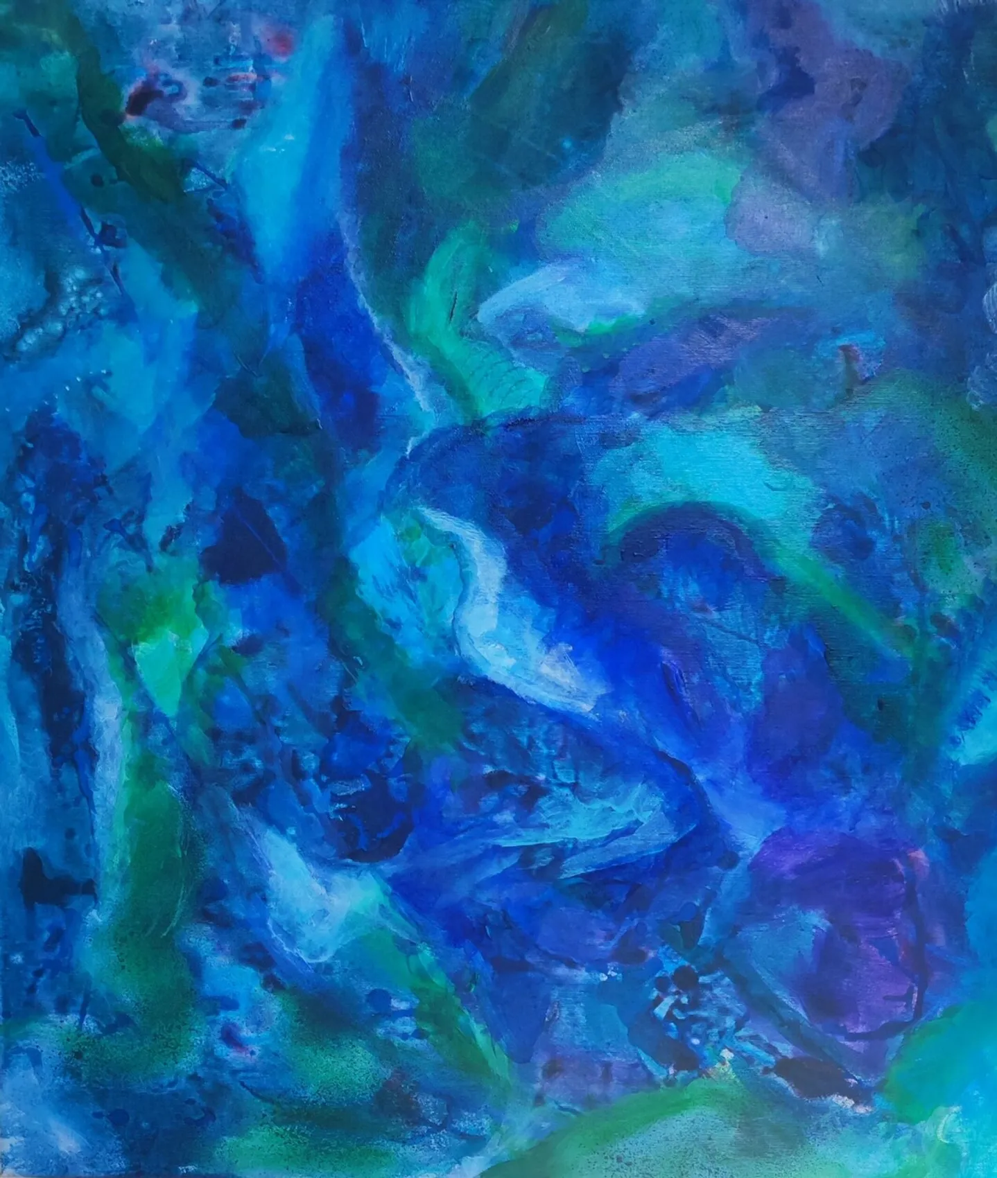 Assonanza, quadro astratto in tecnica mista e acrilico su tela 80 × 70 cm di Angela Cortese