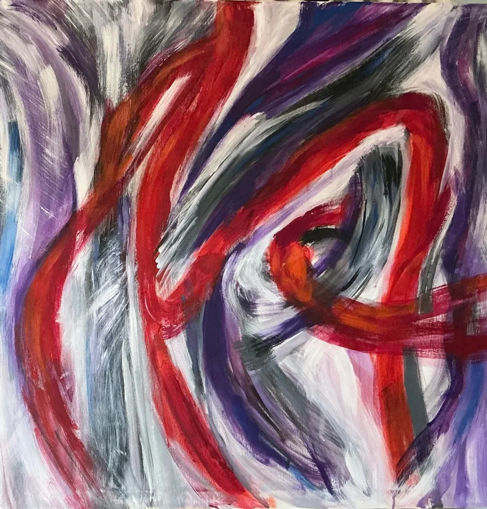 Nodo interno, quadro astratto acrilico su tela 80 × 80 cm di Angela Cortese