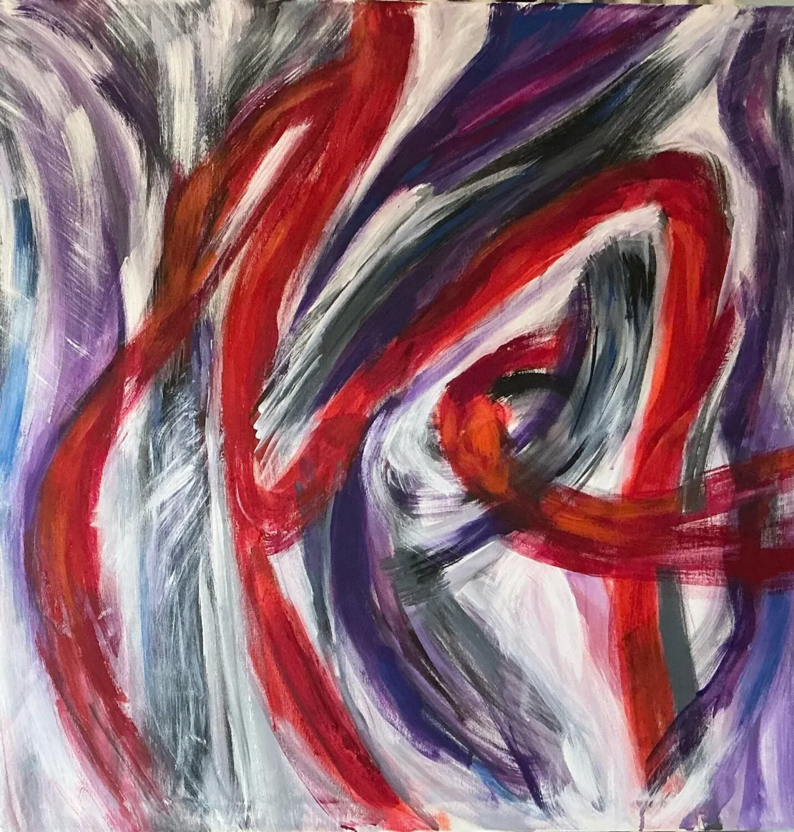 Nodo interno, quadro astratto acrilico su tela 80 × 80 cm di Angela Cortese
