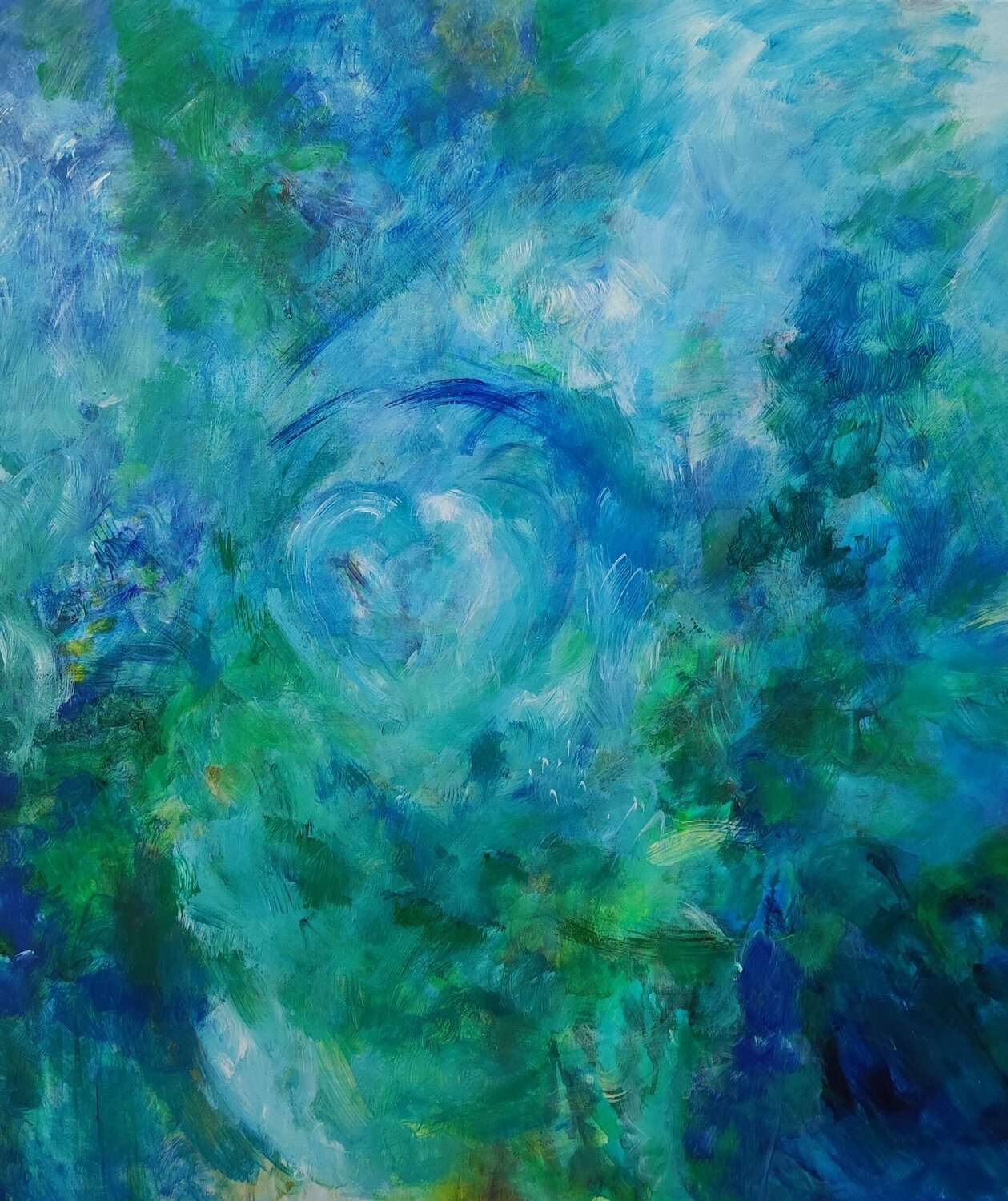 Respiro, quadro astratto acrilico su tela 100 x 100 cm di Angela Cortese