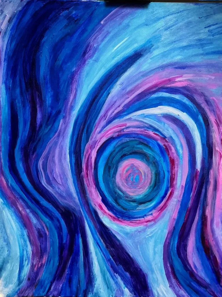Tensione totale, quadro astratto in tecnica mista e acrilico su tela 80 × 100 cm di Angela Cortese