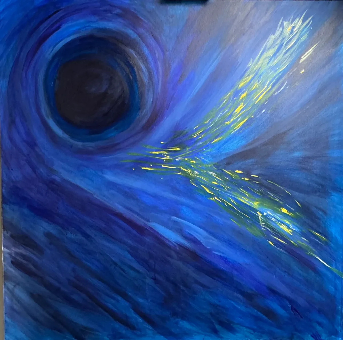 Vertigine del desiderio, quadro astratto acrilico su tela 100 × 100 cm di Angela Cortese