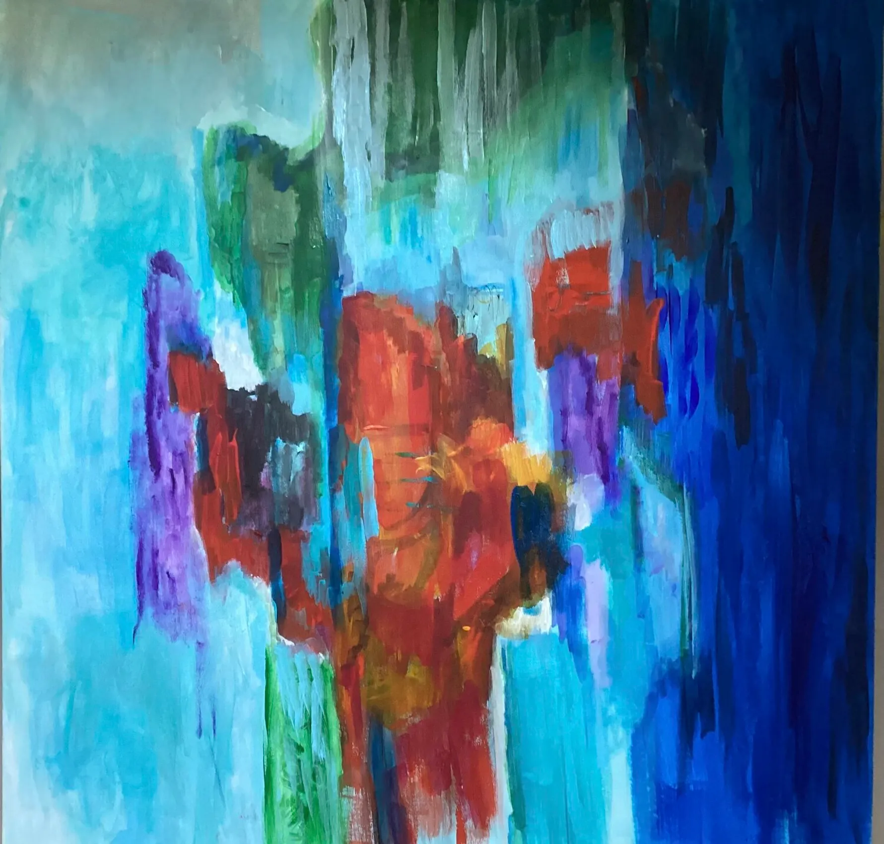 Contraddittorio, quadro astratto acrilico su tela 100 x 100 cm di Angela Cortese