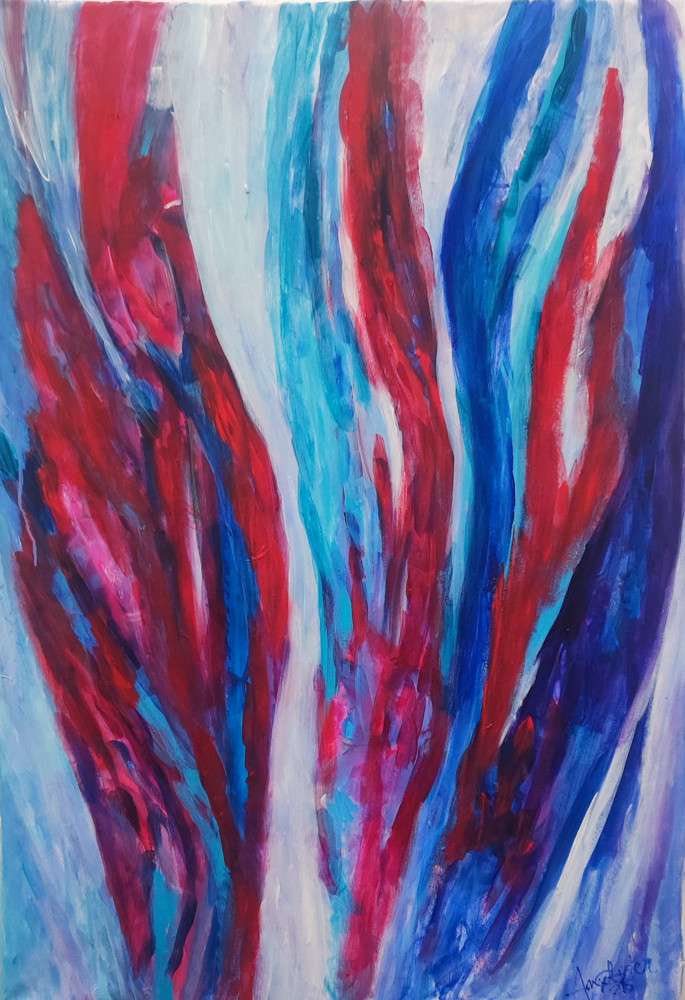 Elevazione, quadro astratto acrilico su tela 70 × 100 cm di Angela Cortese