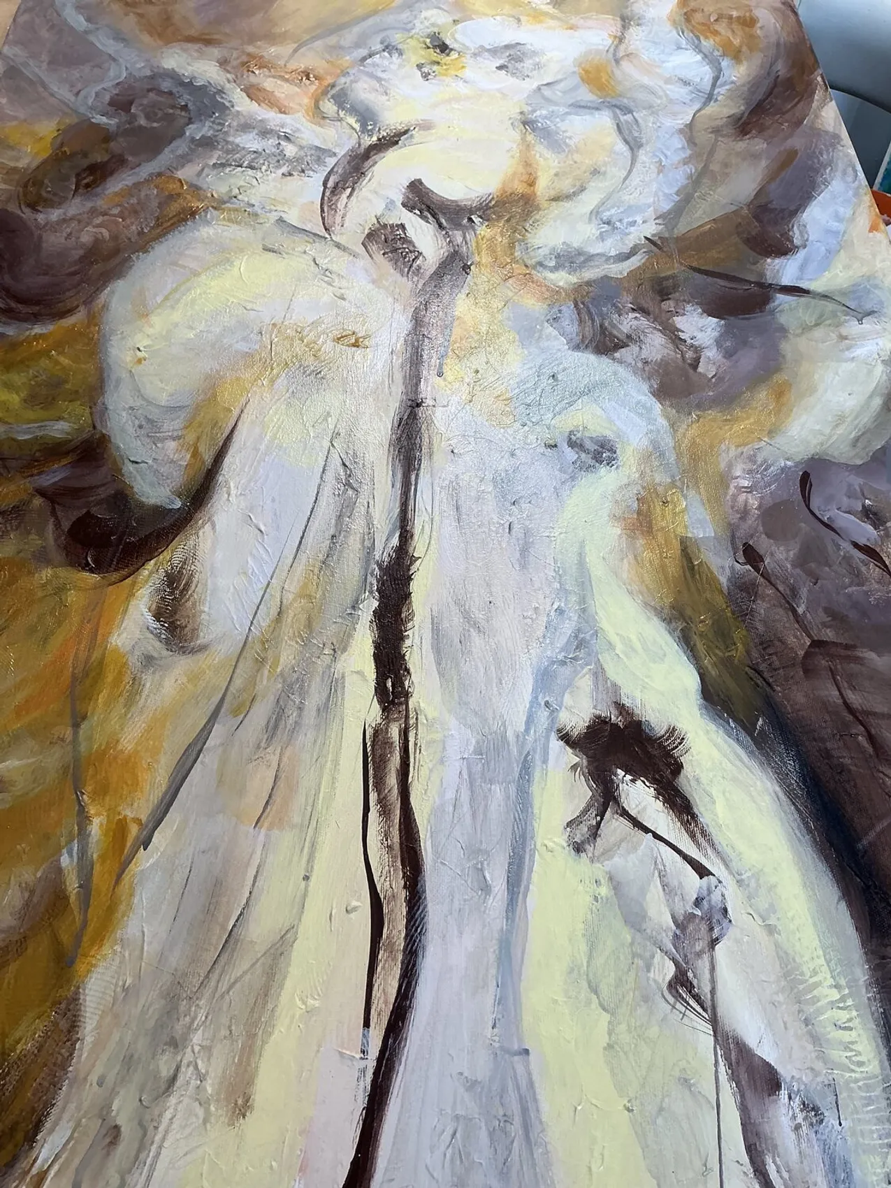 Radici, quadro astratto acrilico su tela 100 x 70 cm di Angela Cortese