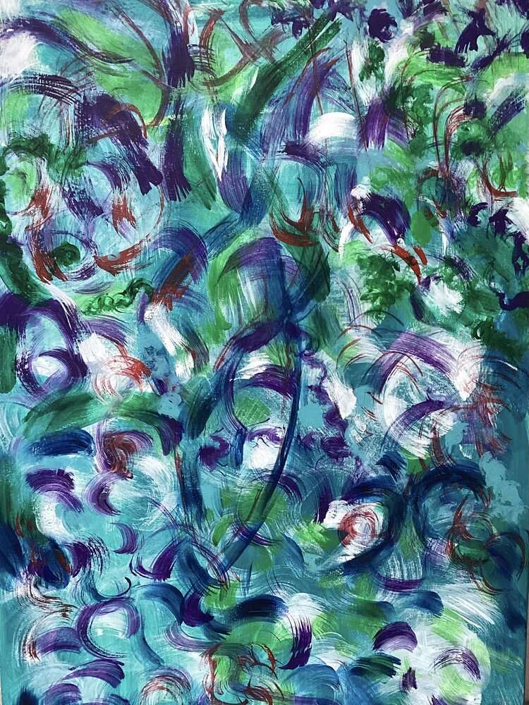 Ritmo, quadro astratto acrilico su tela 100 x 70 cm di Angela Cortese