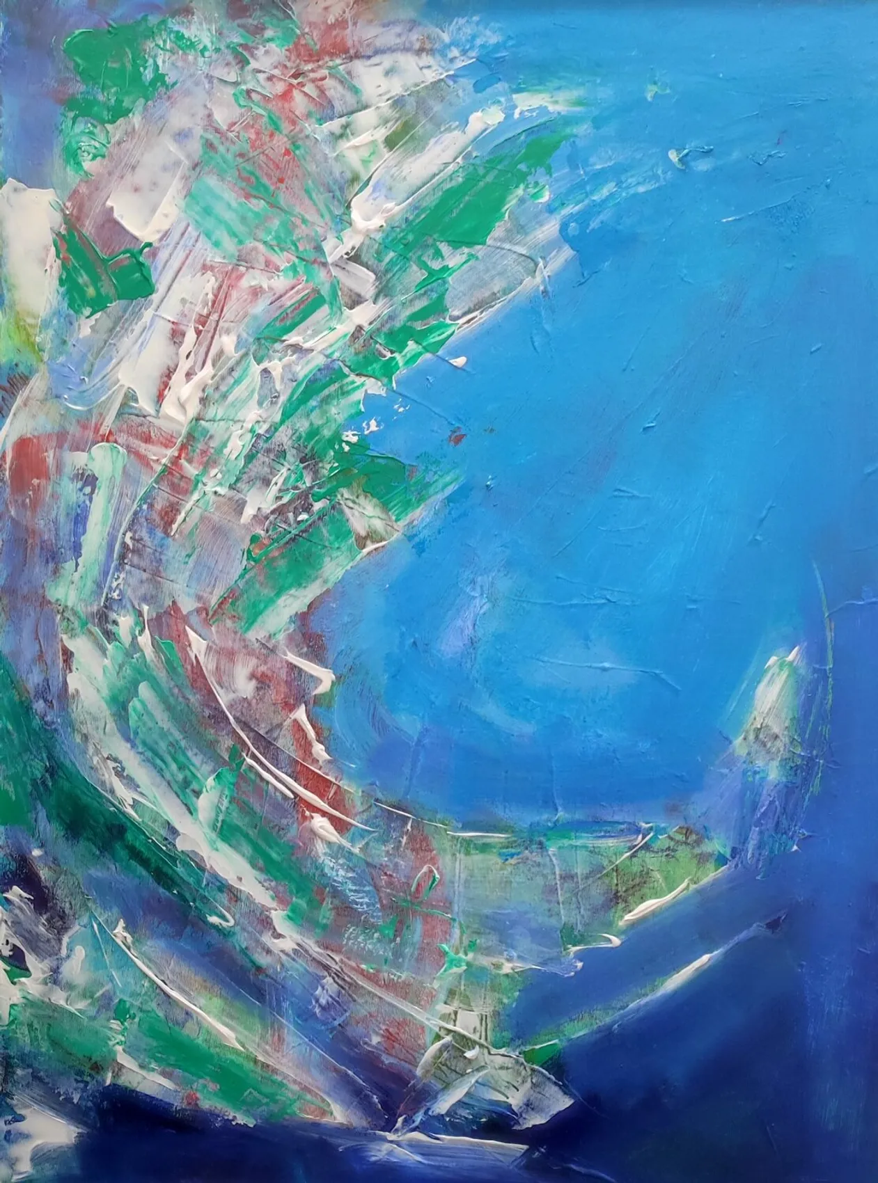 Il potere dell'acqua, quadro astratto acrilico su tela 70 x 50 cm di Angela Cortese