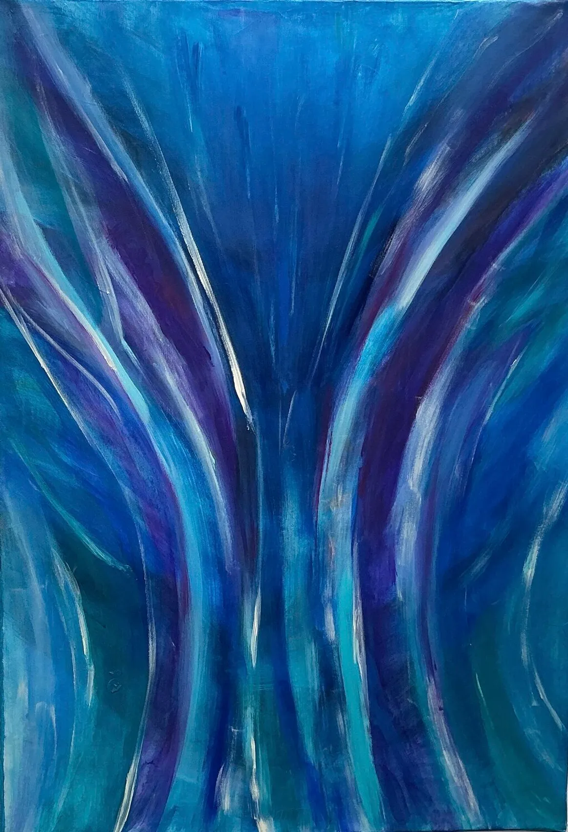 Orientamento, quadro astratto acrilico su tela 80 × 100 cm di Angela Cortese