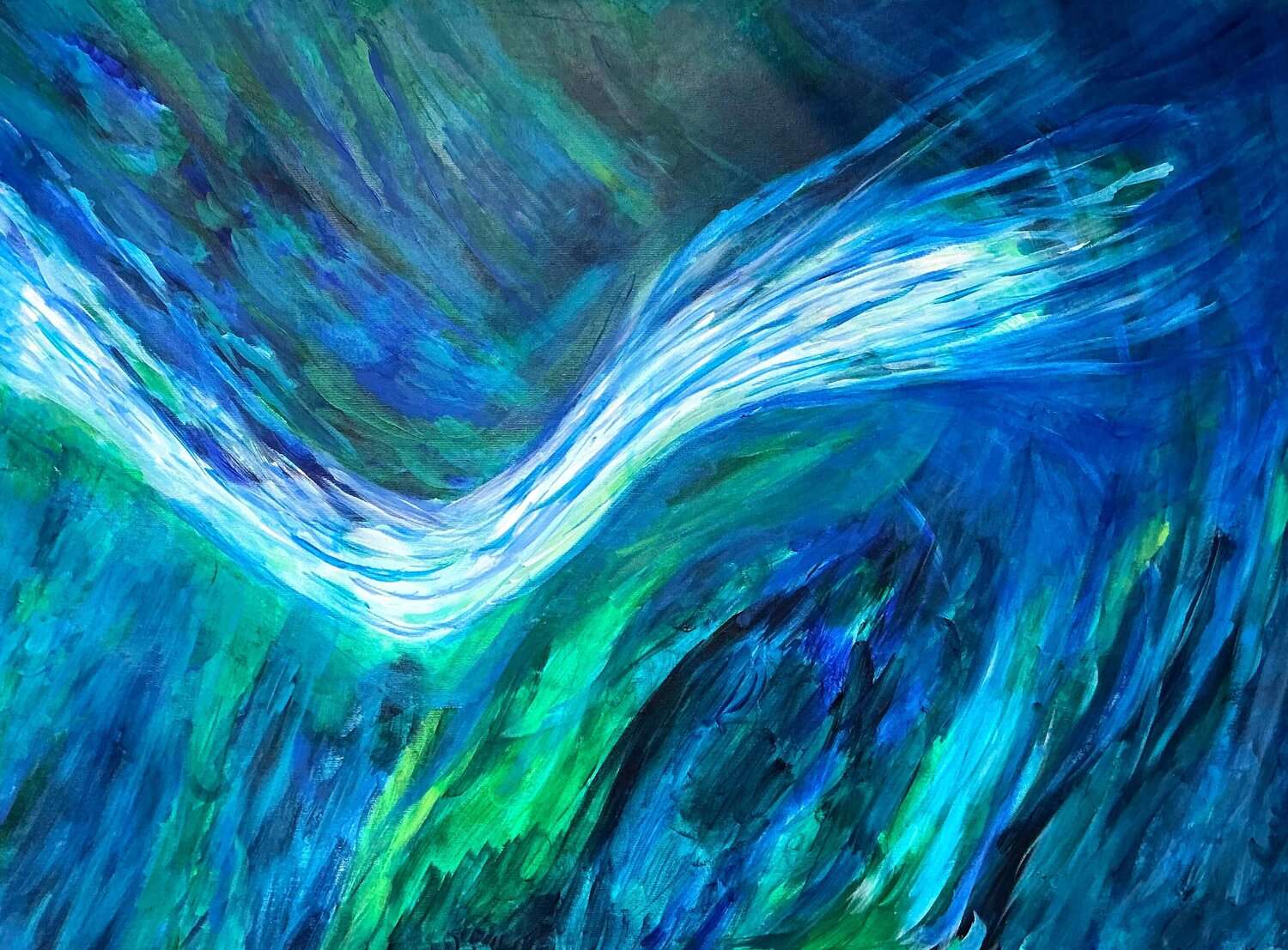 Risalita, quadro astratto acrilico su tela 65 x 95 cm di Angela Cortese