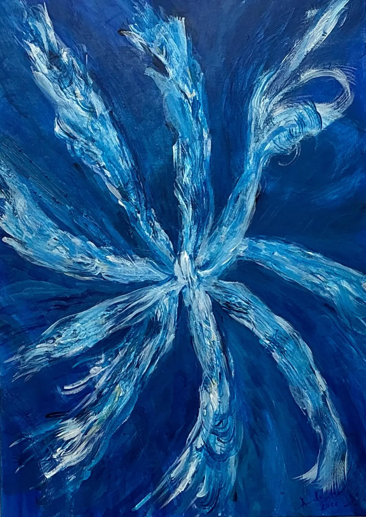 Emersione, quadro astratto acrilico su tela 50 × 70 cm di Angela Cortese